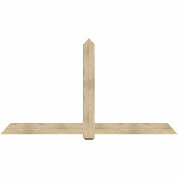 Ekena Millwork Eugene Rough Sawn Timber Gable Bracket, Douglas Fir, 96"W x 52"H x 4"D x 6"F, 13/12 Pitch GBW096X52X0406EUG00RDF - main